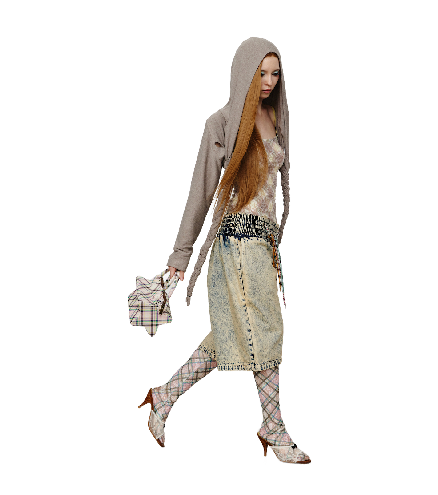 4-string Oversized Denim Shorts Washout Blue