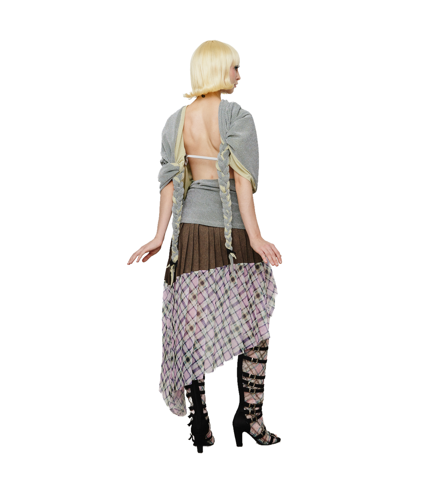 Open Back Braided Drap Top
