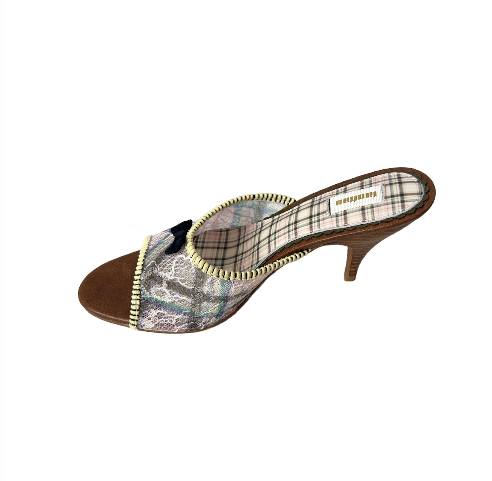 Lace Sandals with Bow Dollhouse Plaid