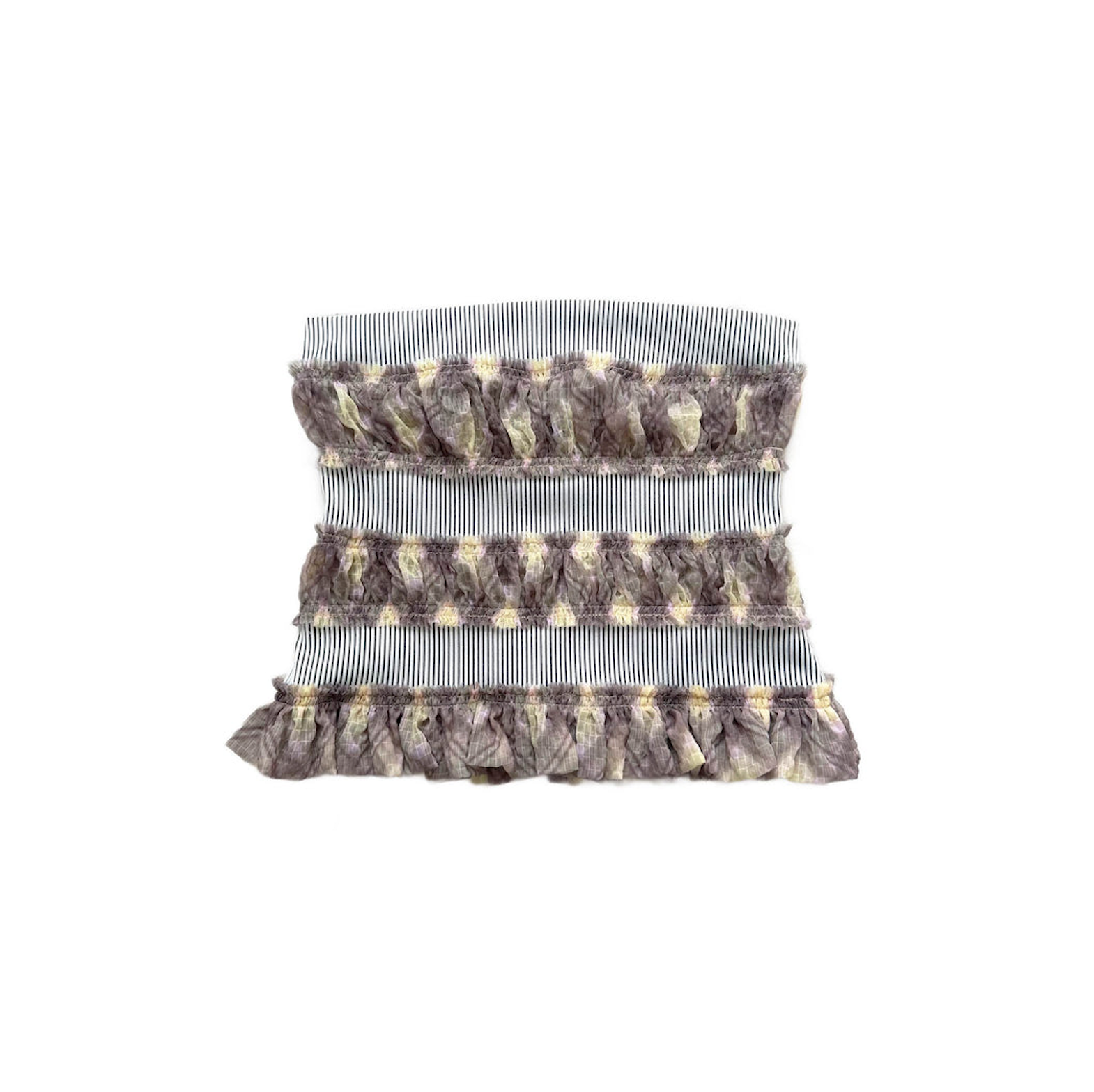 Rib Stripe Mini Tube Top Porcelain Plaid