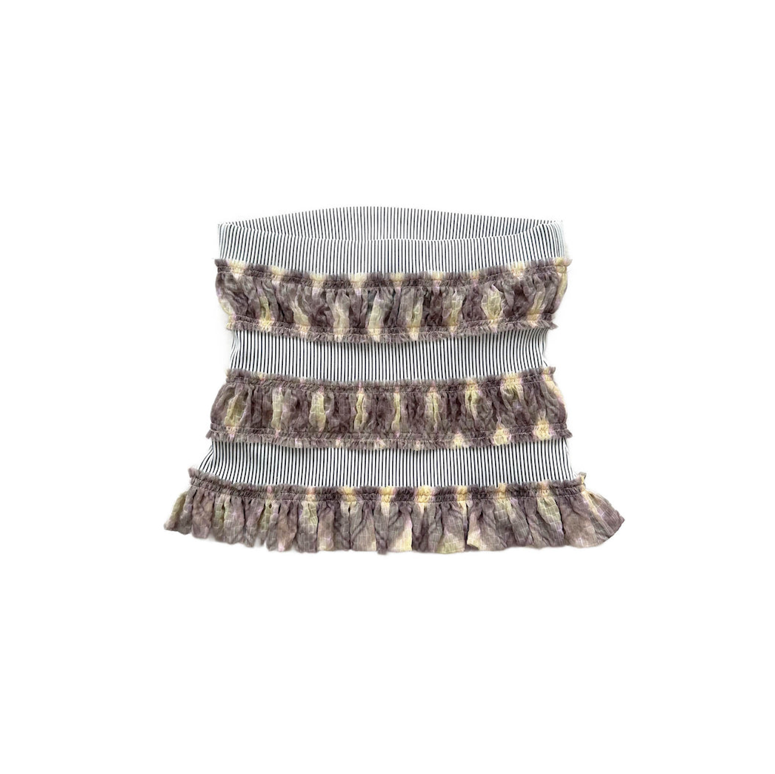 Rib Stripe Mini Tube Top Porcelain Plaid