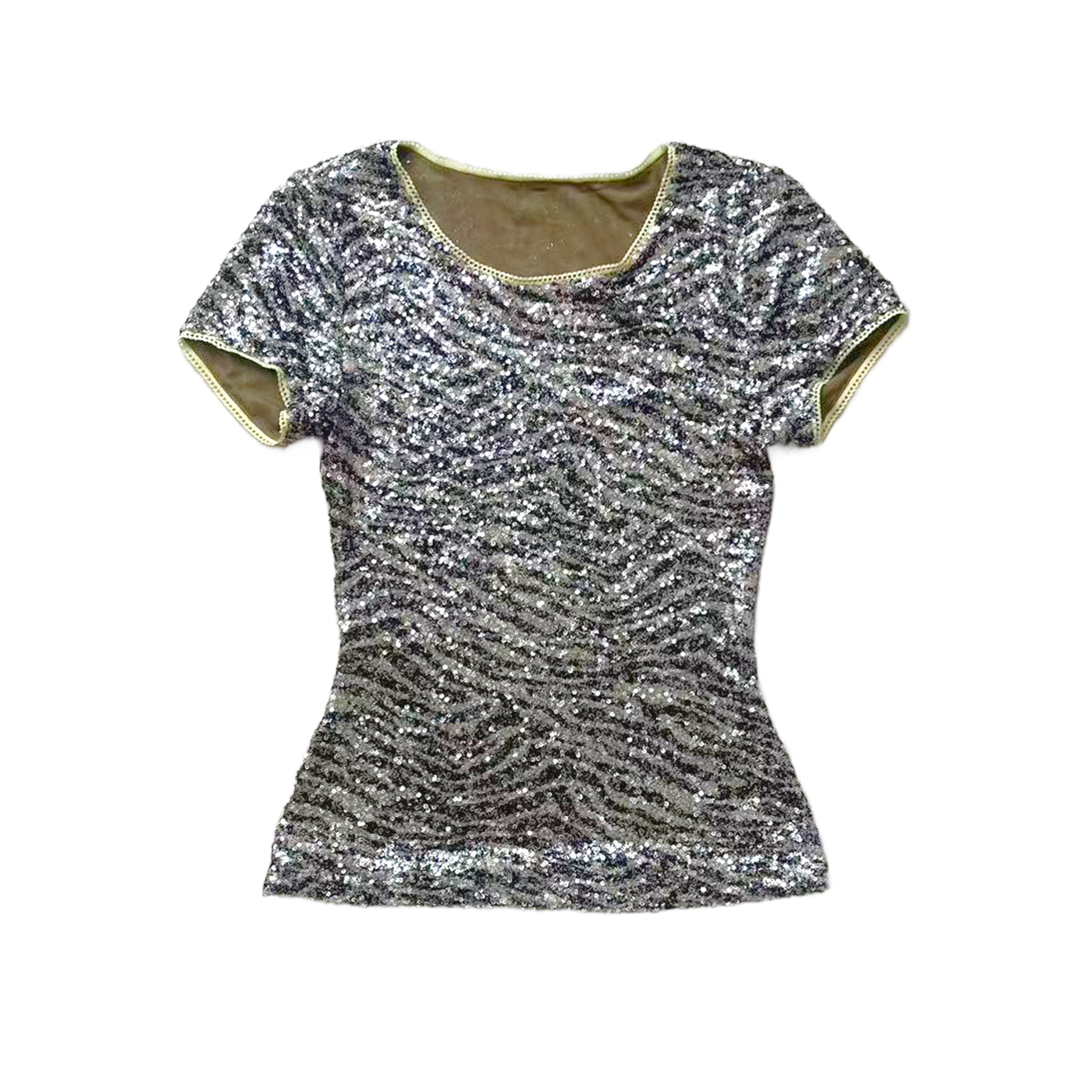 Zebra Sequin Jersey T-Shirt