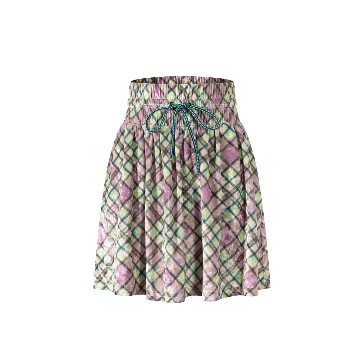 Sprinkles Glossy Plaid Velvet Skirt