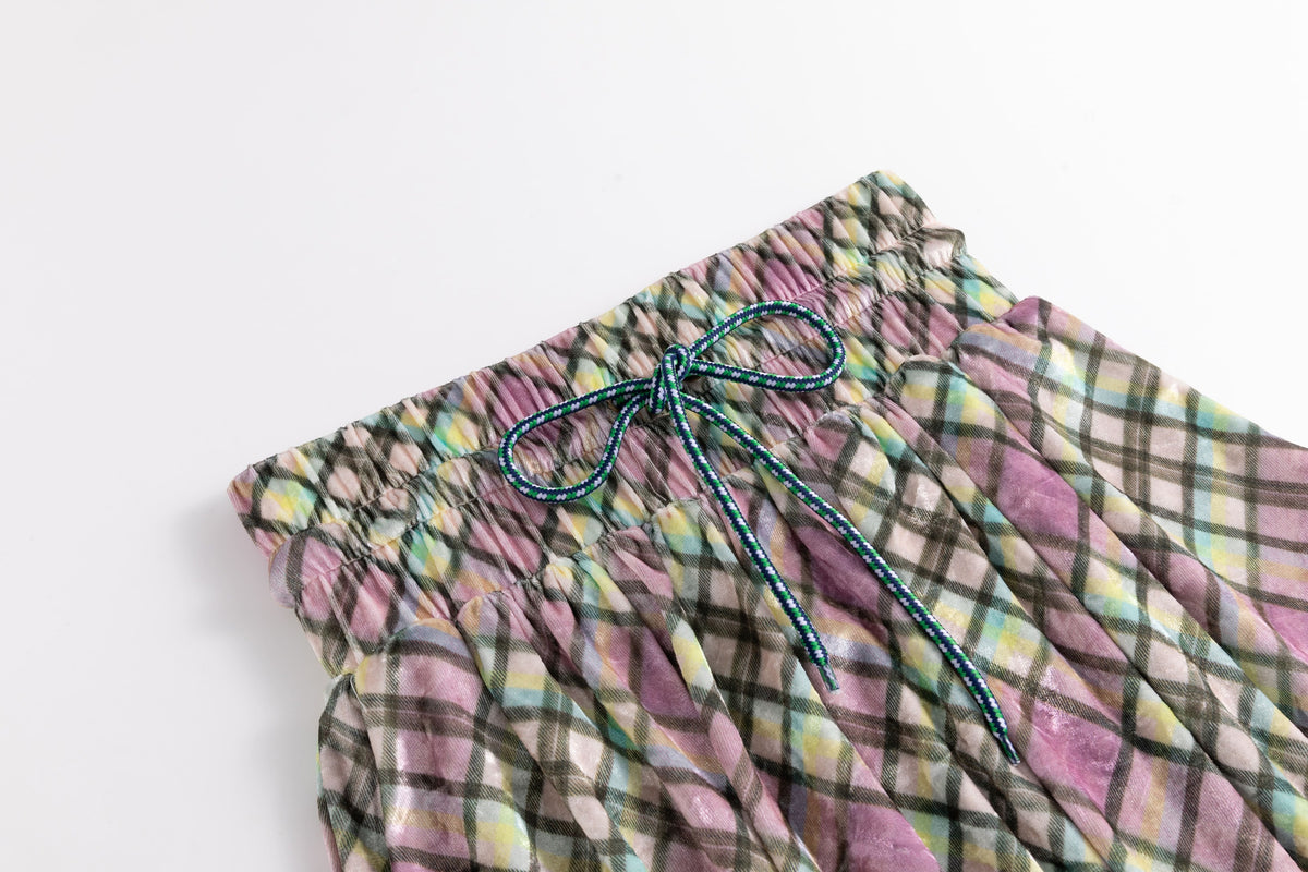 Sprinkles Glossy Plaid Velvet Skirt