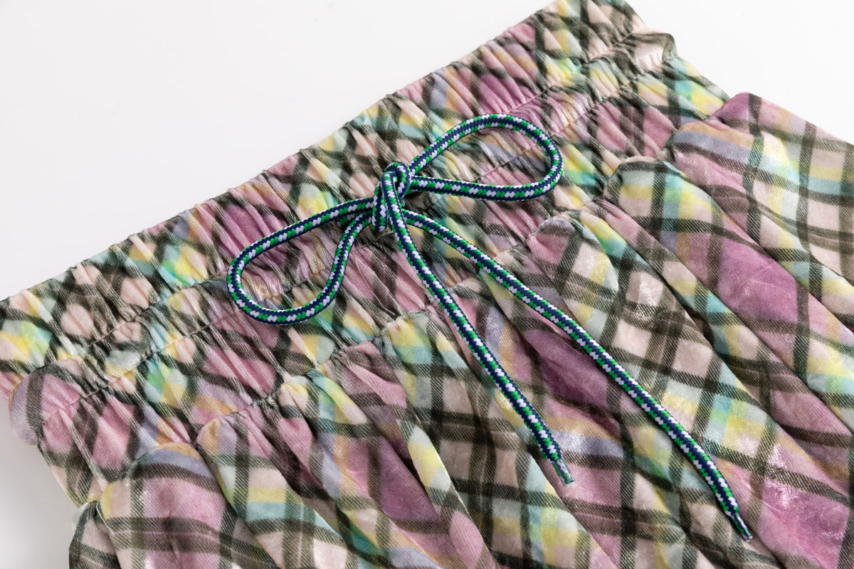 Sprinkles Glossy Plaid Velvet Skirt