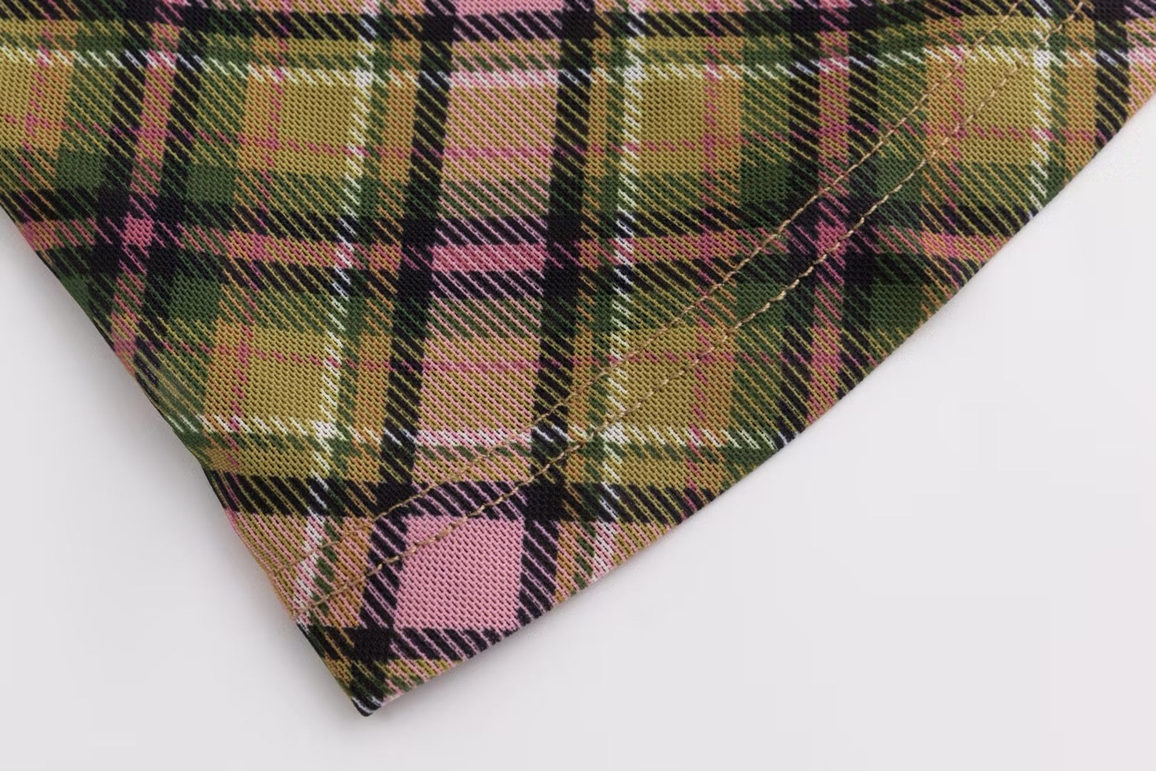 Plaid Mesh Star Cutout Tshirt Smooky