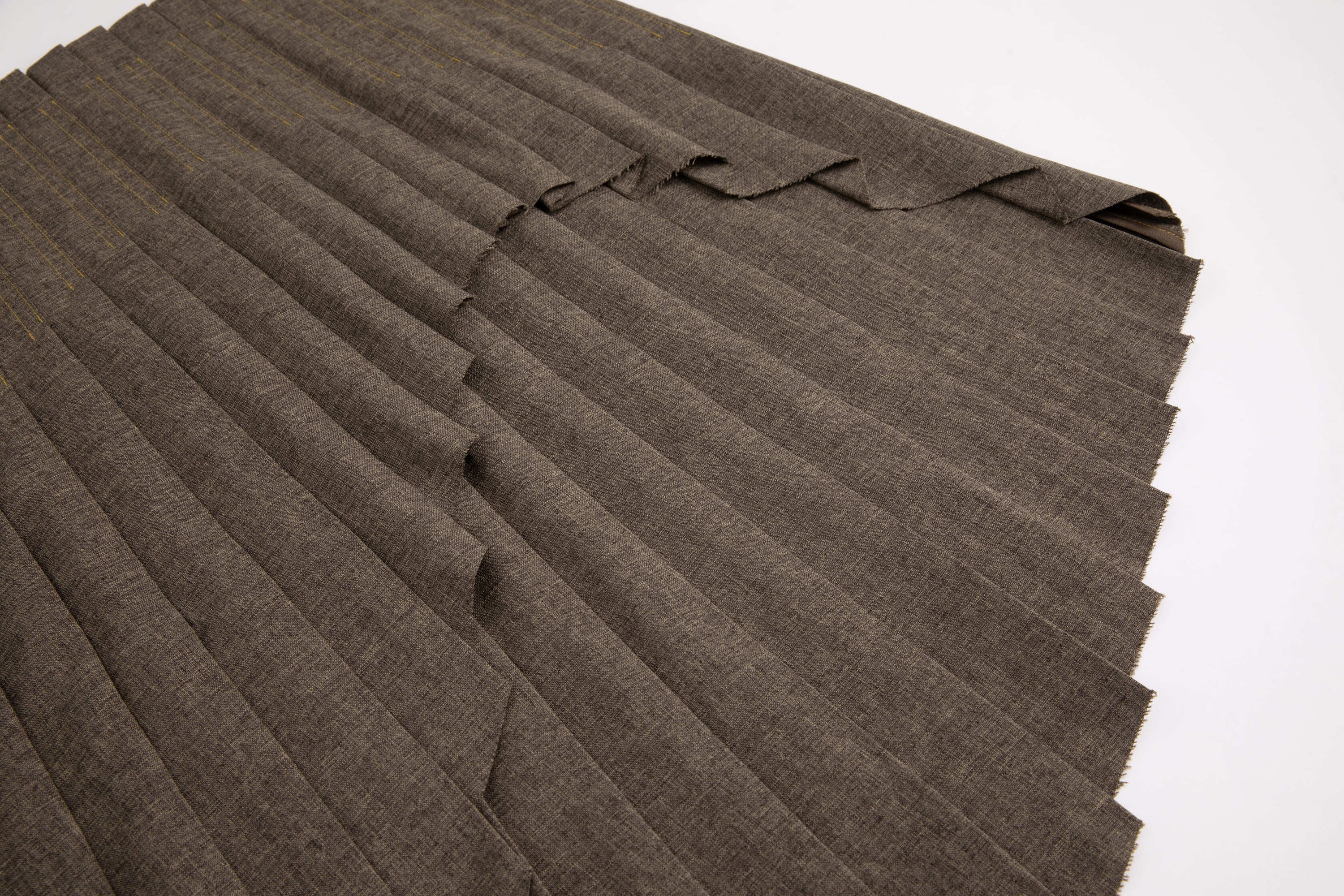Asymmetrical Pleated Office Skirt 2-Tone Wood