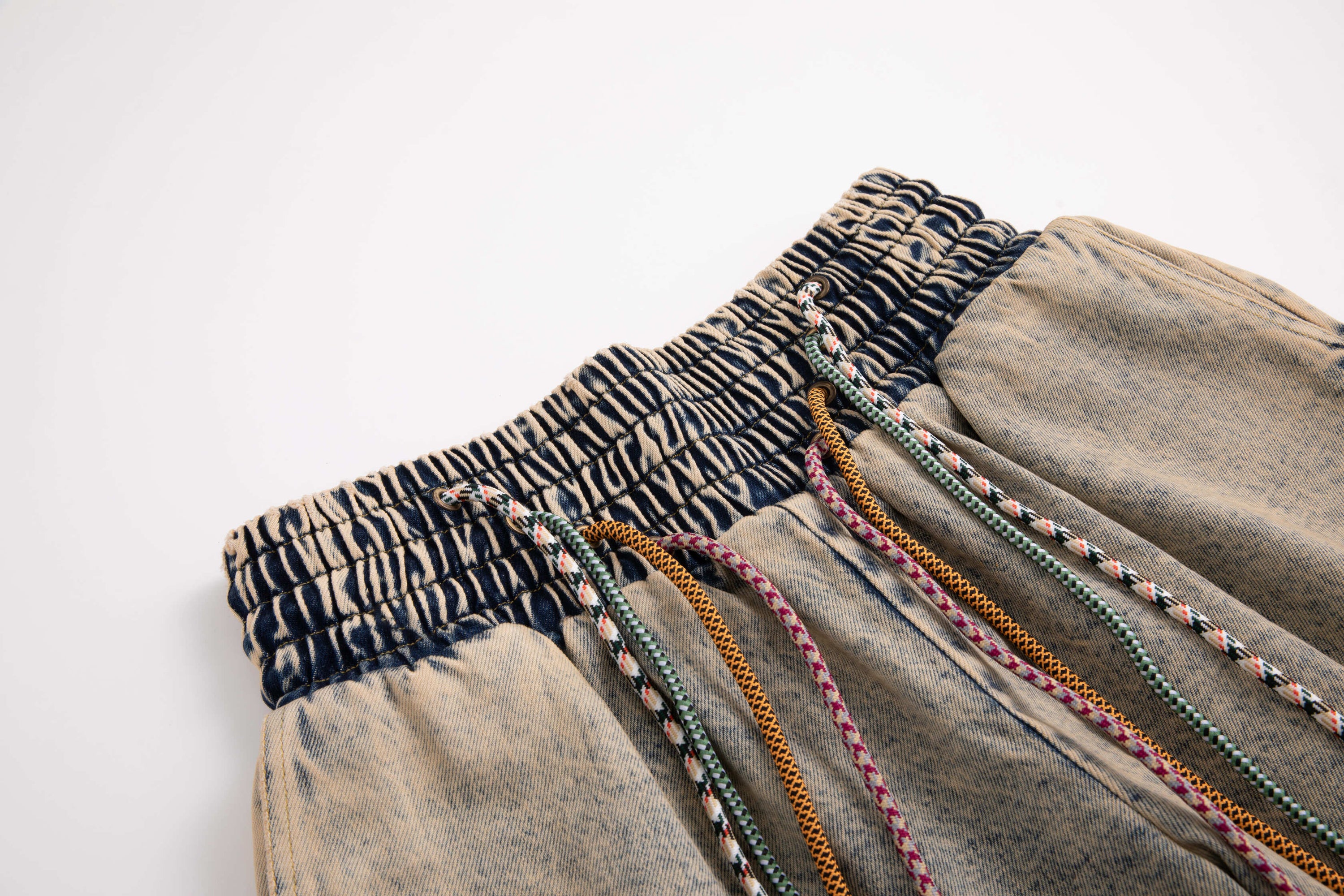 4-string Oversized Denim Shorts Washout Blue