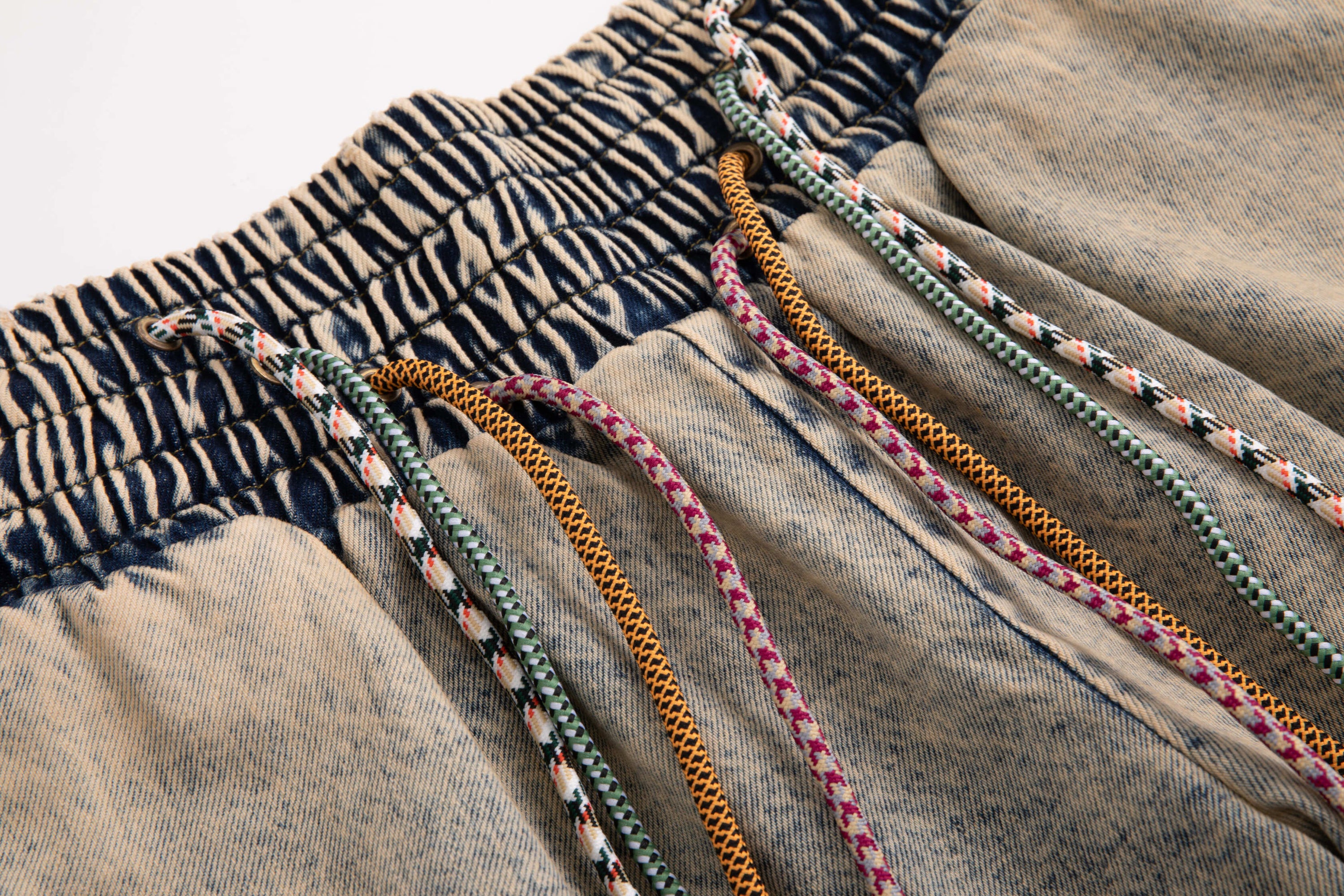 4-string Oversized Denim Shorts Washout Blue