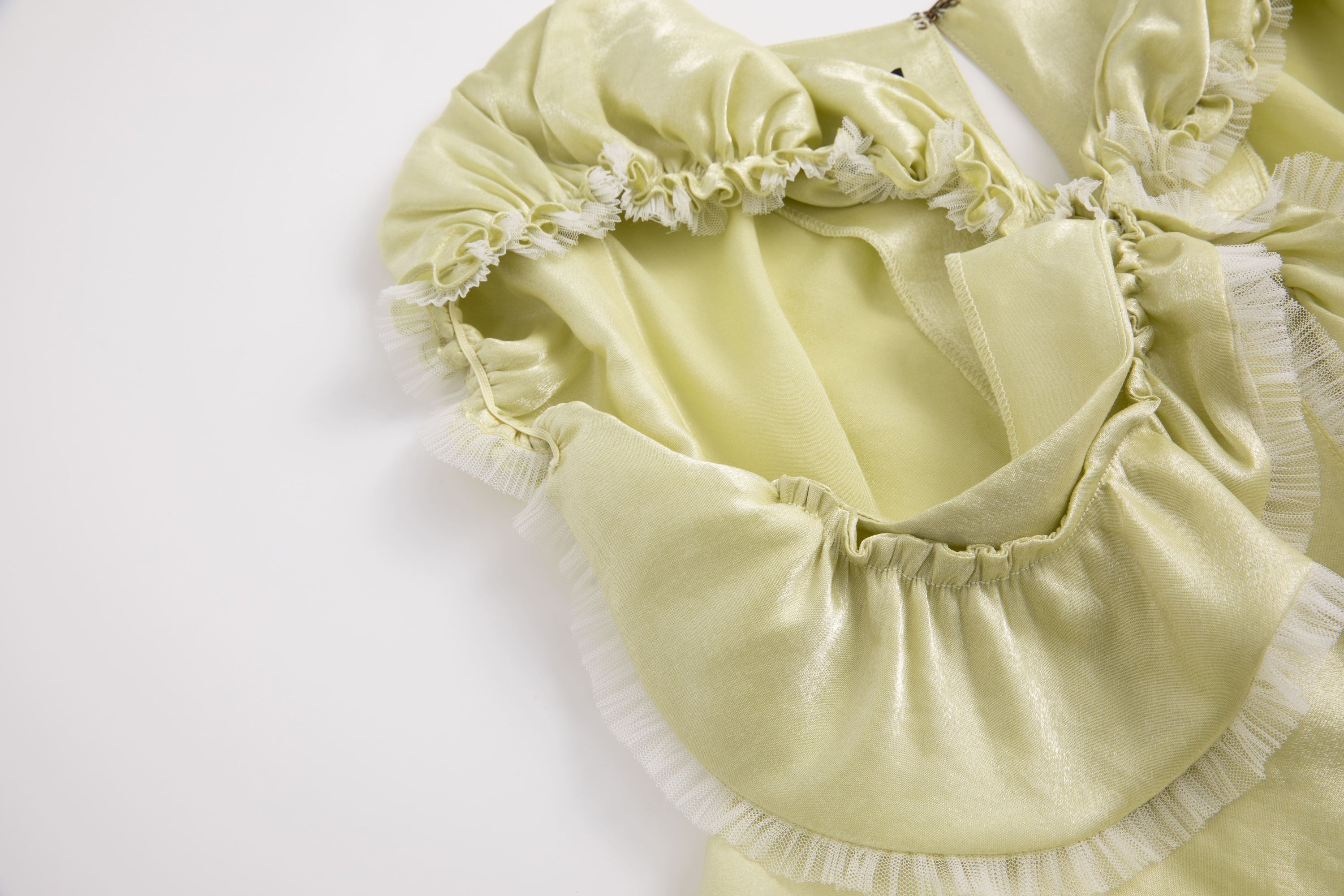 Lemon Glossy Satin Dress