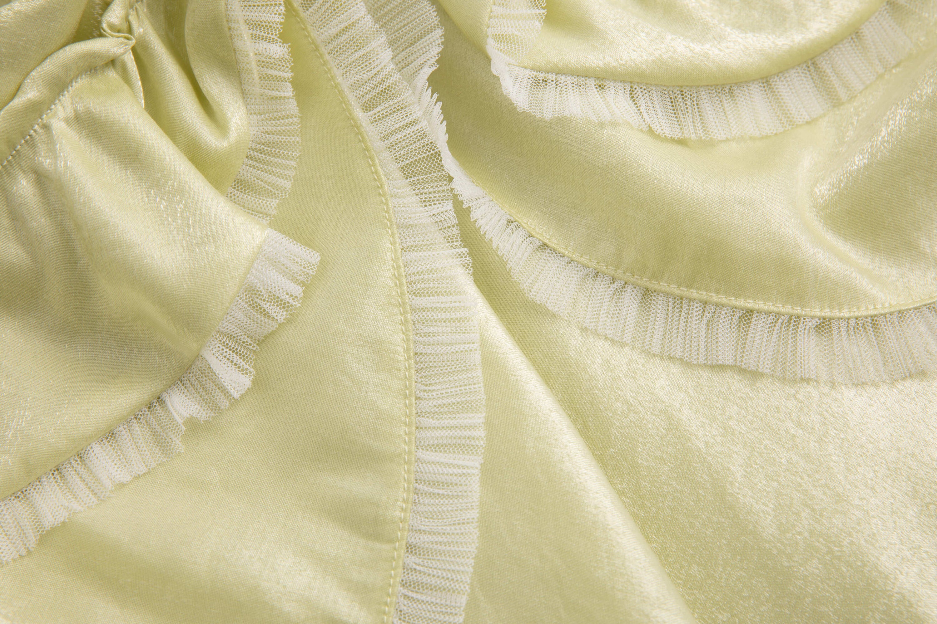 Lemon Glossy Satin Dress