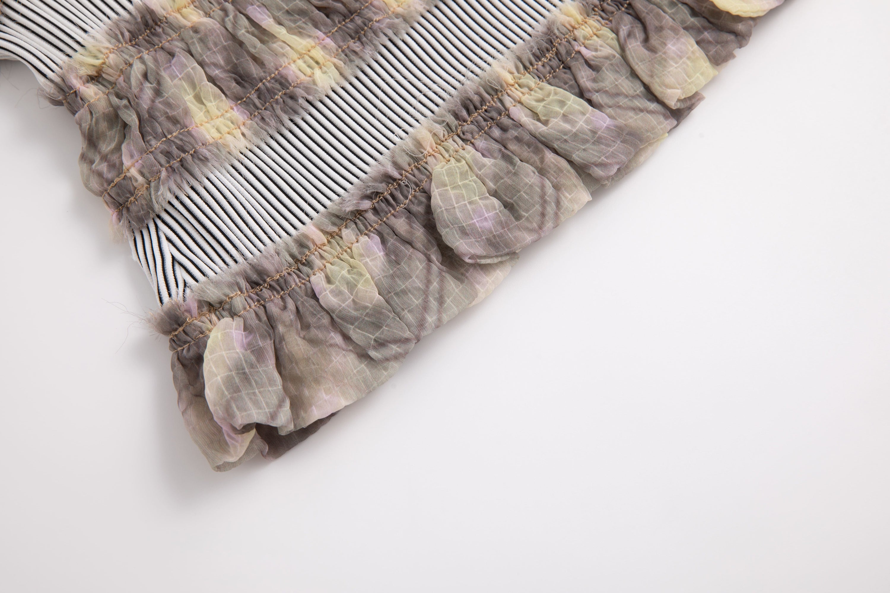 Rib Stripe Mini Tube Top Porcelain Plaid