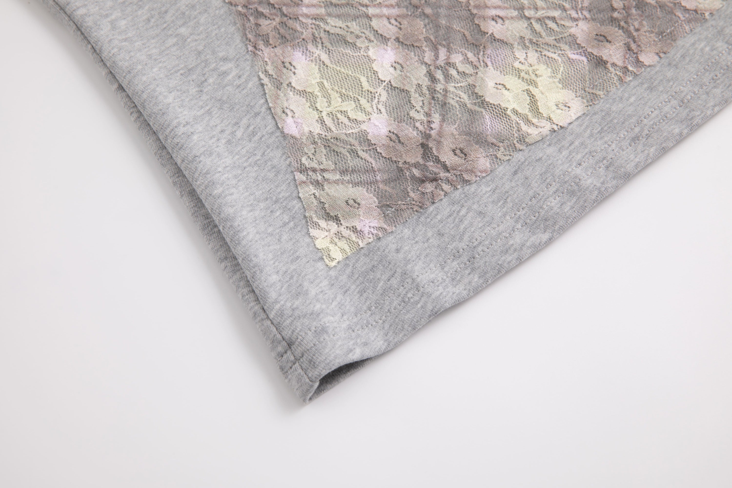 Lace Plaid Patchwork Tee Porcelain Plaid
