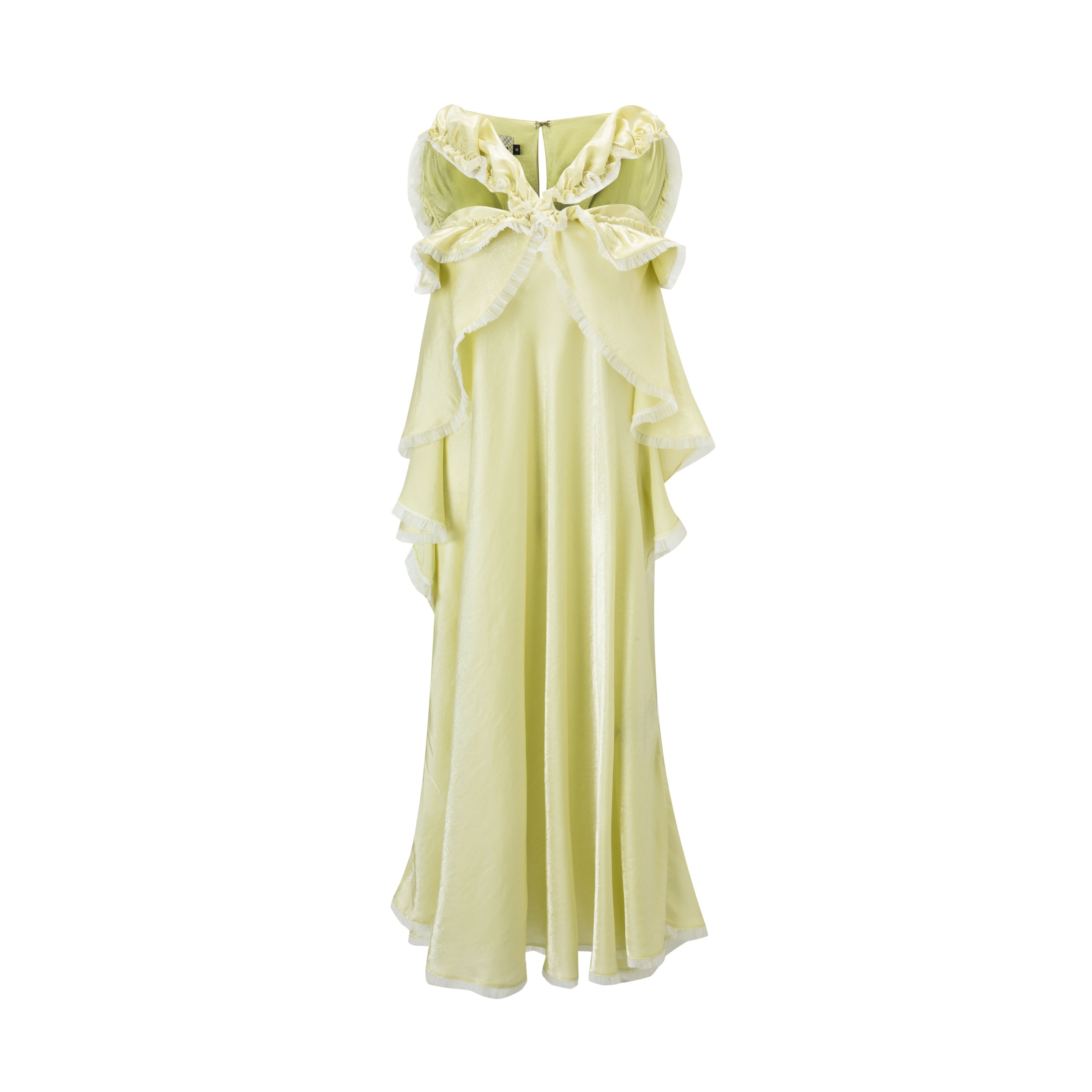Lemon Glossy Satin Dress