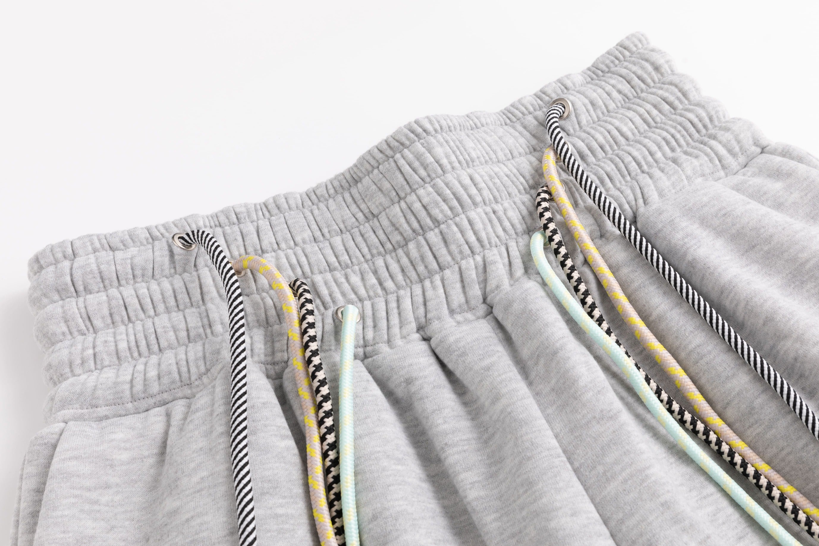 4-Drawstring Elastic Waist Band Oversized Sweat Pants
