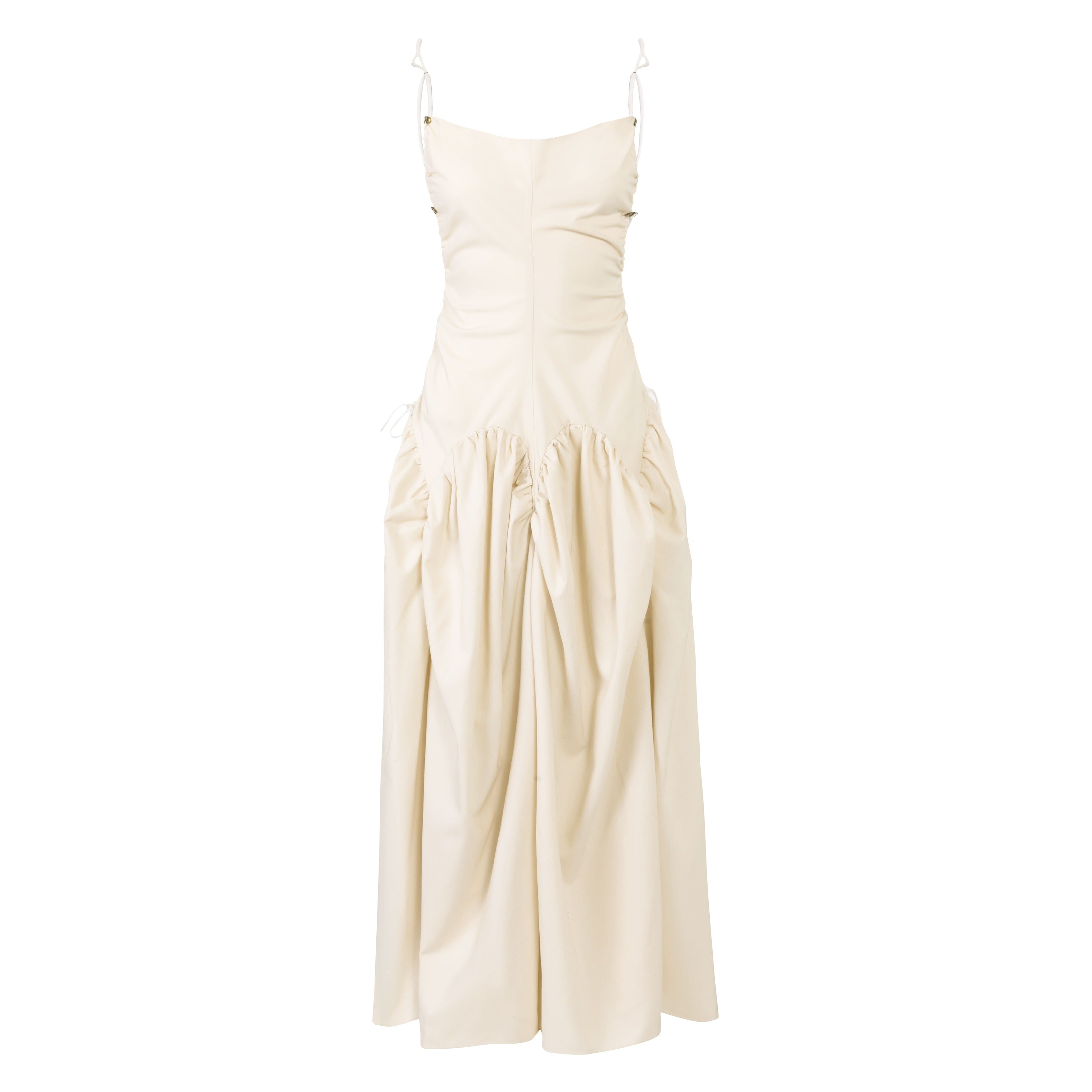 Open Back Cami Bubble Maxi Dress Ivory