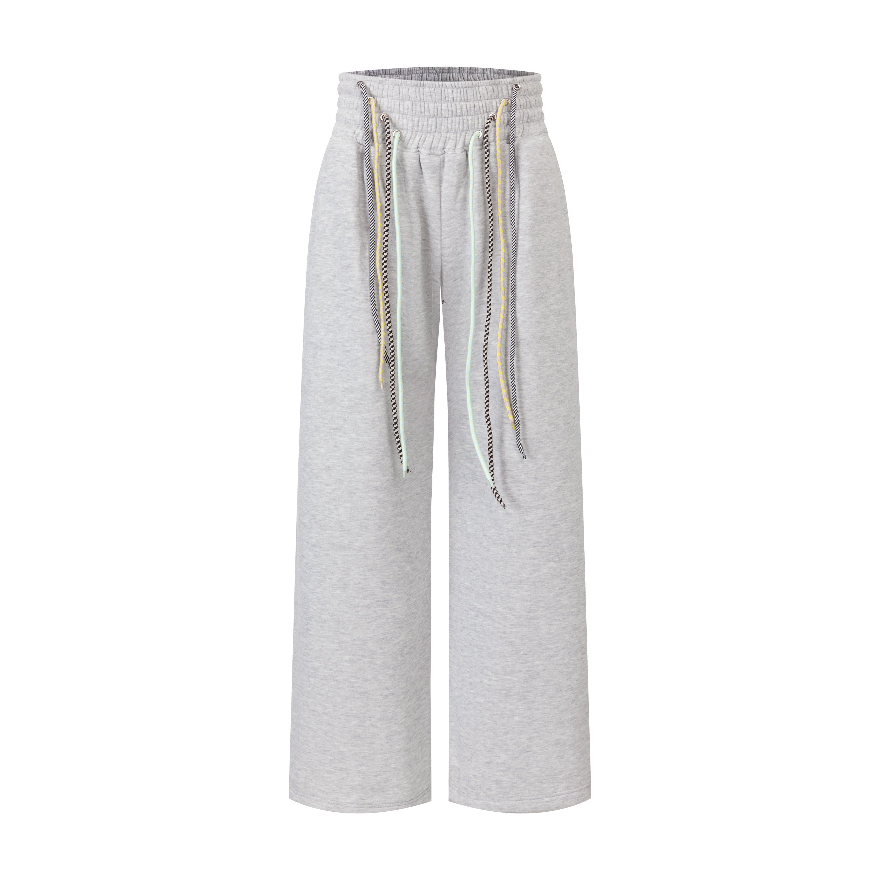 4-Drawstring Elastic Waist Band Oversized Sweat Pants