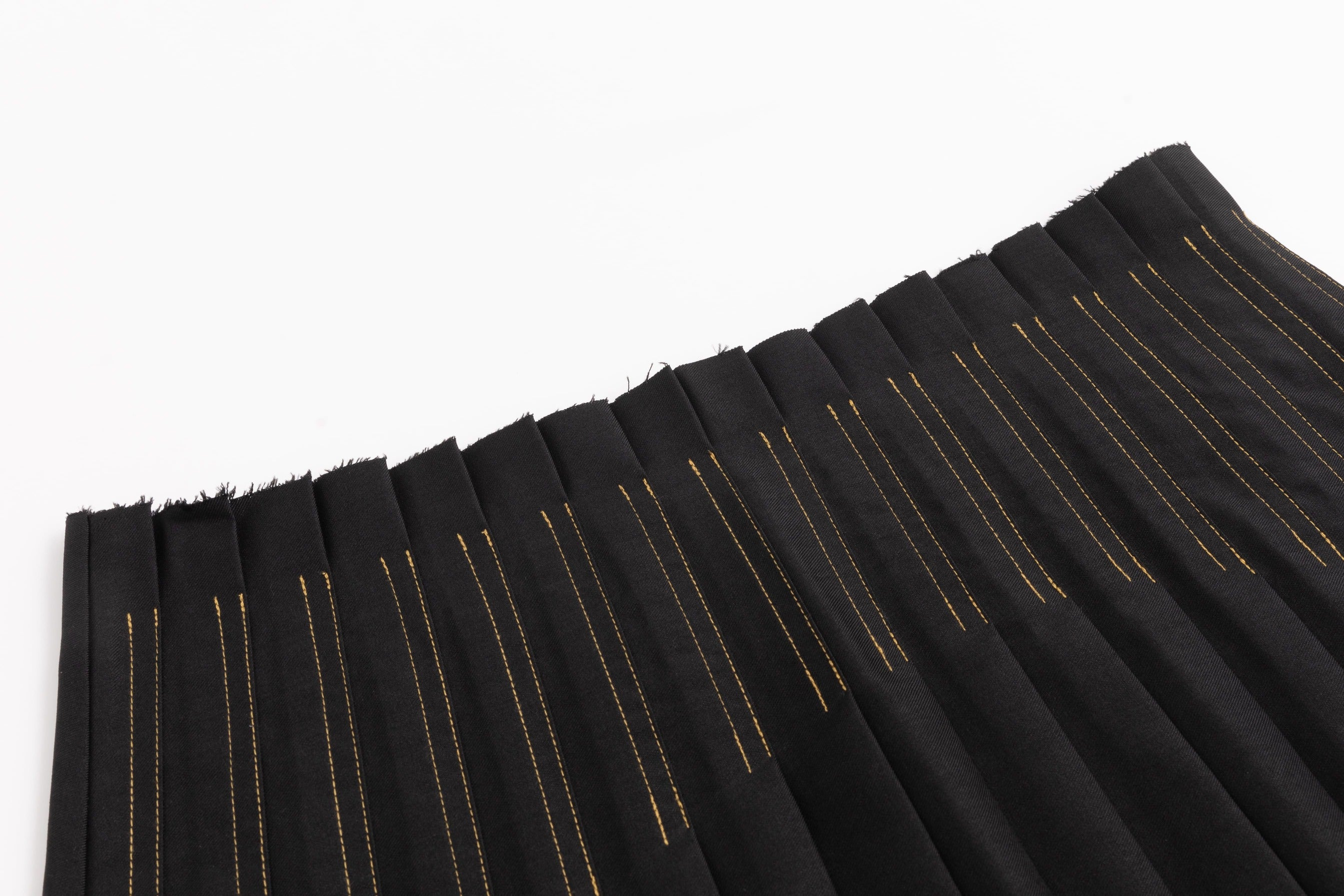 Asymmetrical Pleated Office Skirt Black