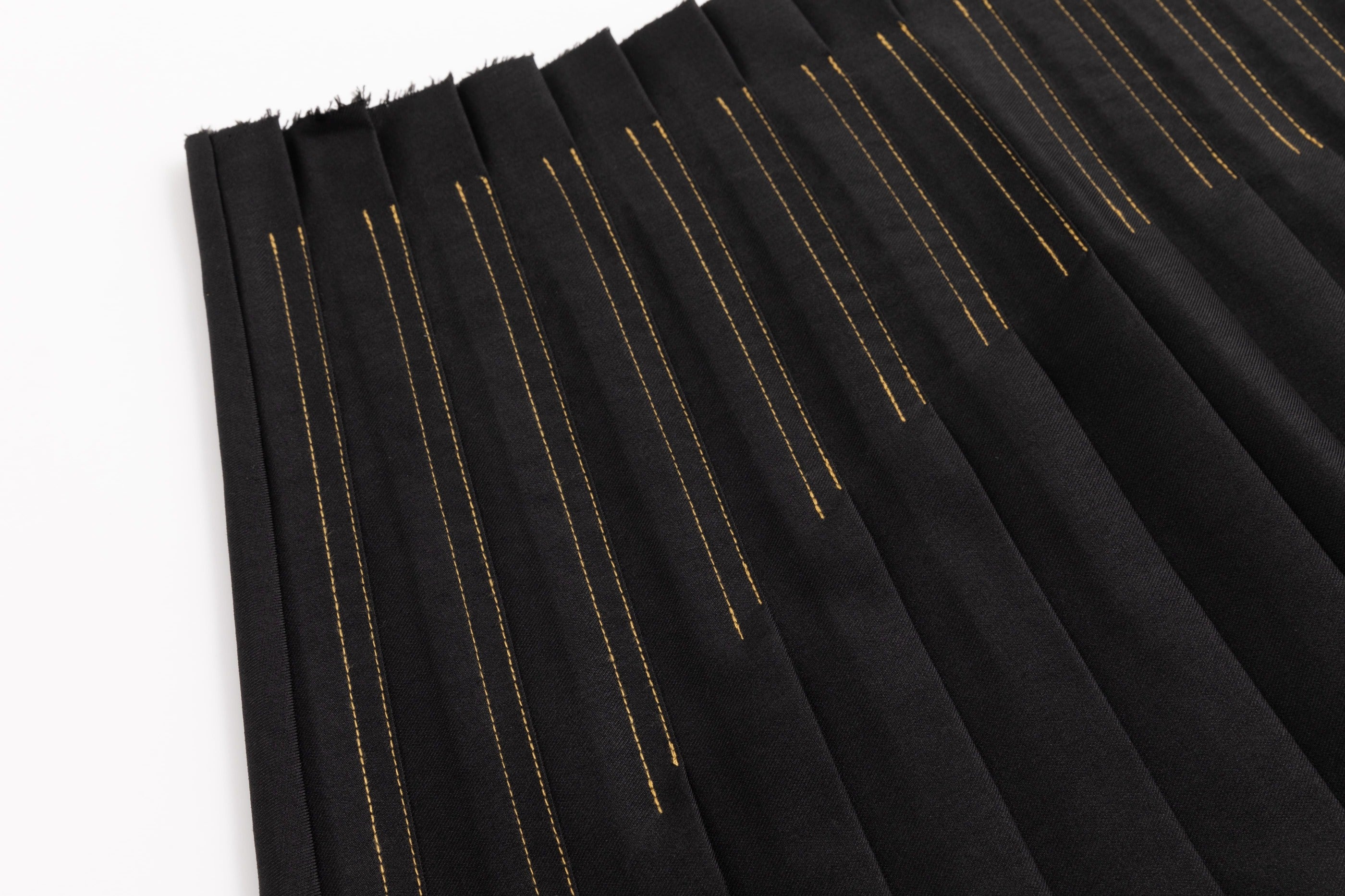 Asymmetrical Pleated Office Skirt Black