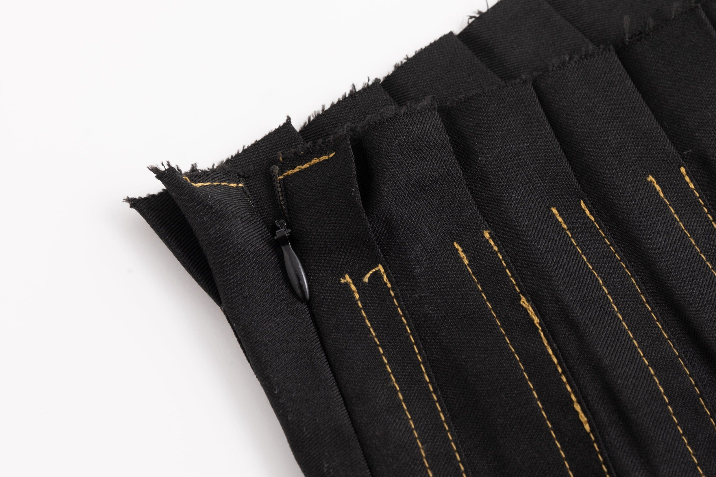 Asymmetrical Pleated Office Skirt Black