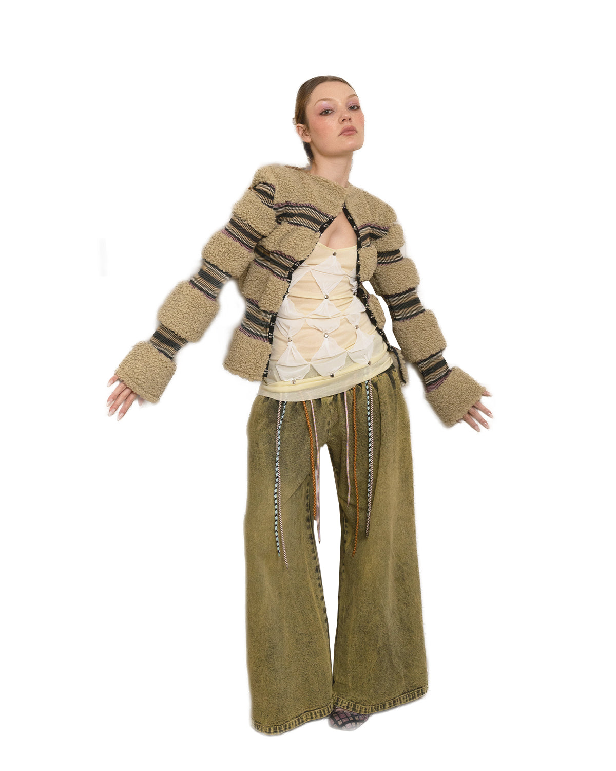 Studded Diamond Mesh Patchwork Tank Dress