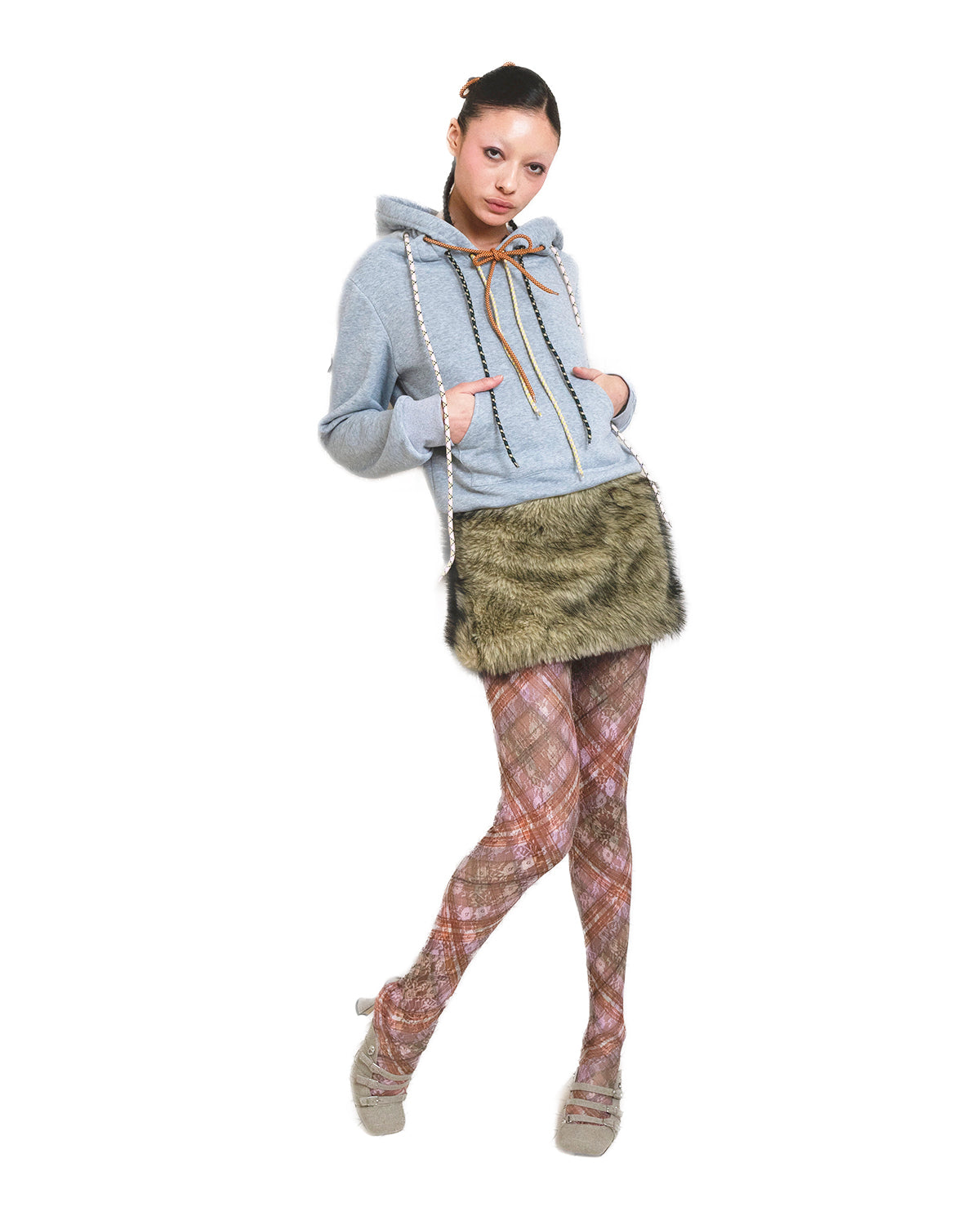 4-DrawString Hoodie Light Grey