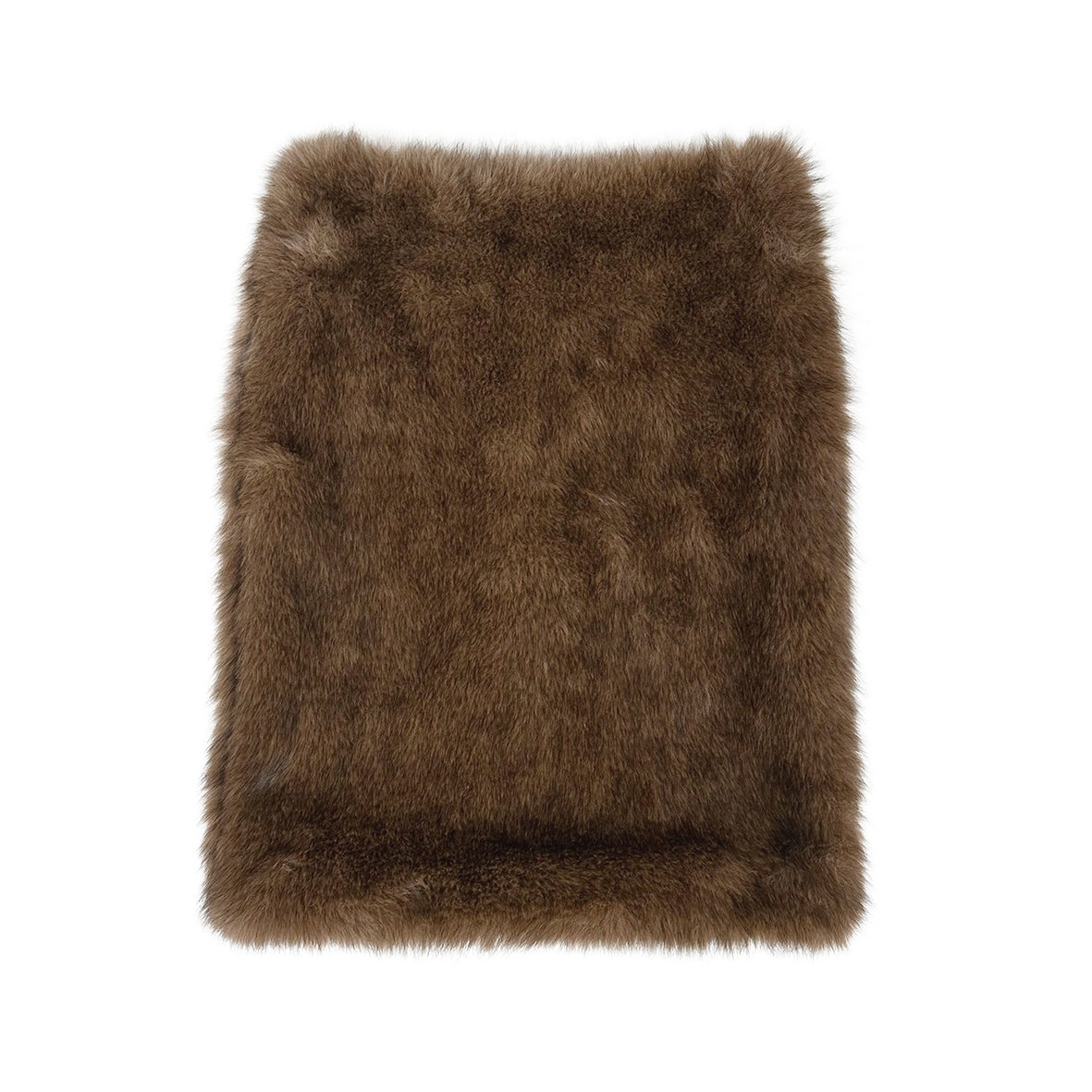 Rust Brown Faux Fur Midi Skirt