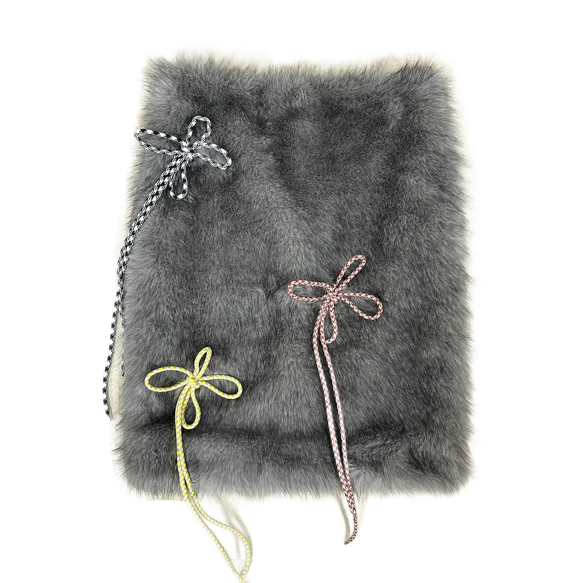 Lavender Grey Faux Fur Midi Skirt