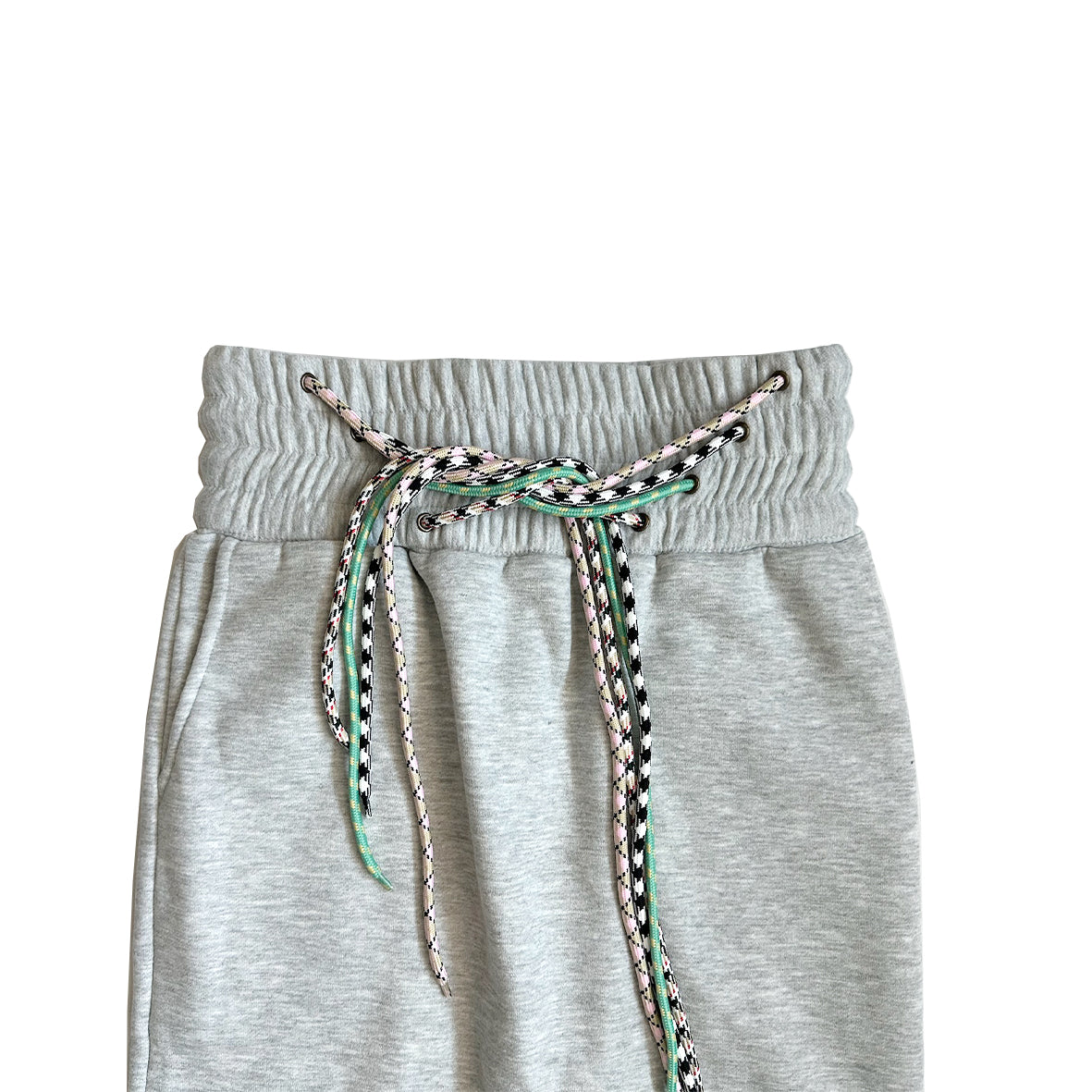 Drawstring Wide Elastic Waistband Maxi Sweat Skirt Grey