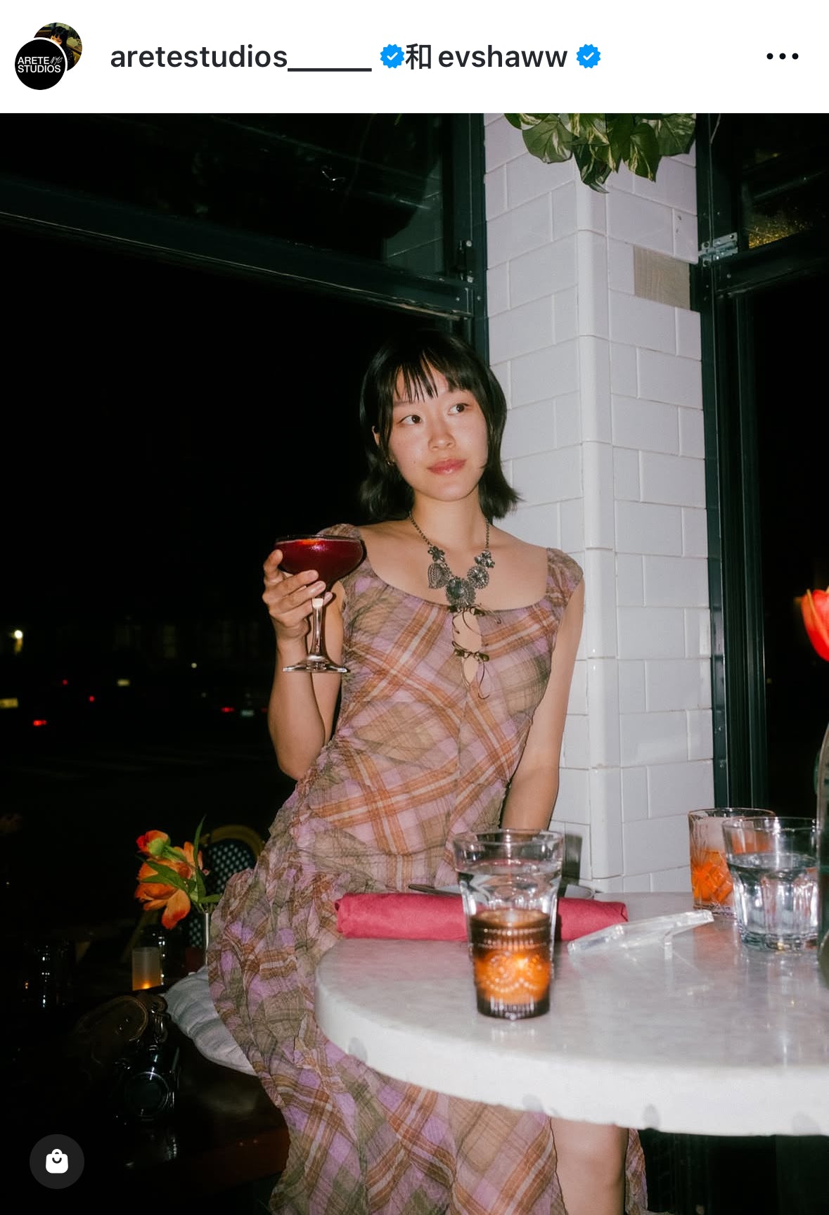 Plaid Puff Chiffon Asymmetrical Dress Earth Tartan
