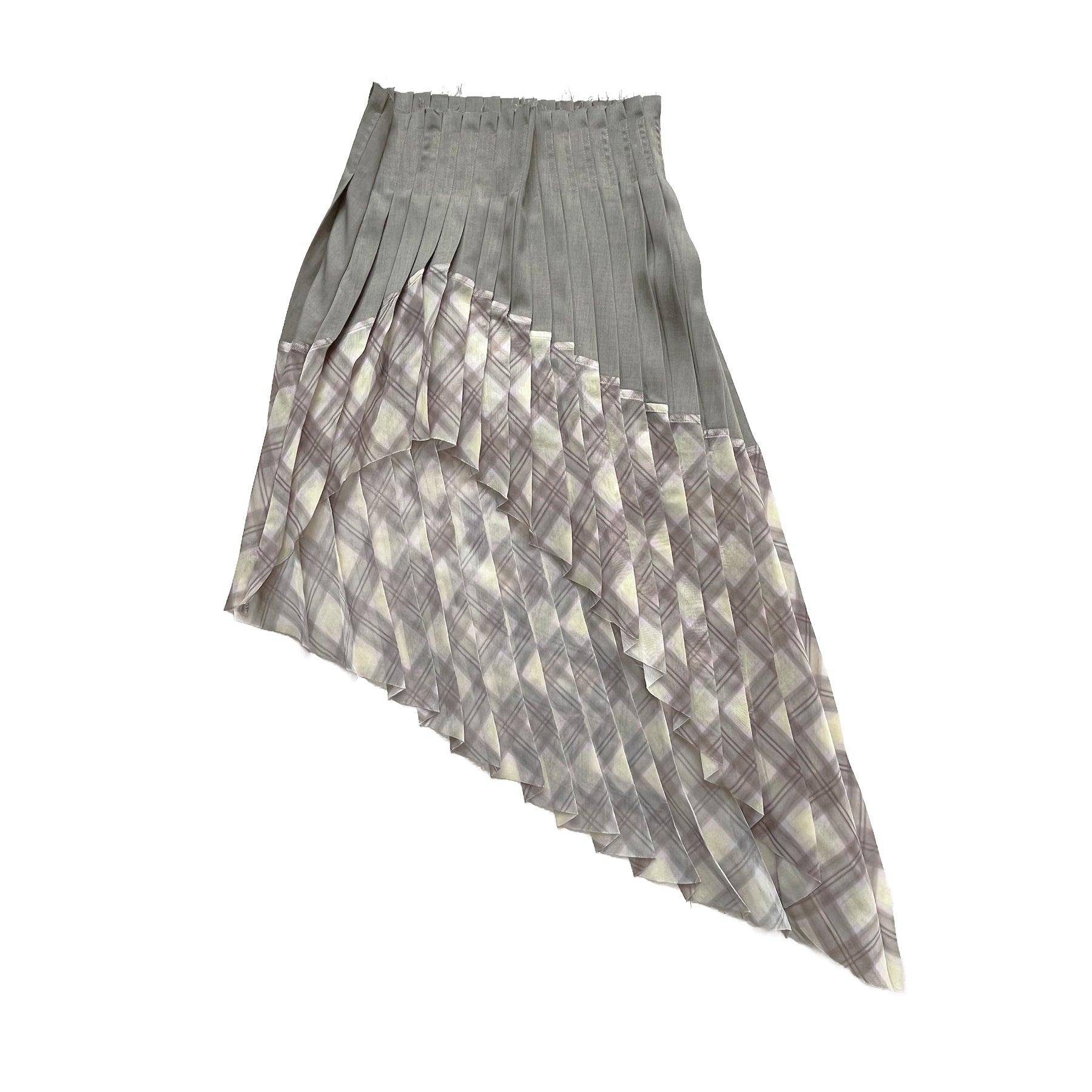 Asymmetrical organza pleated skirt Porcelain