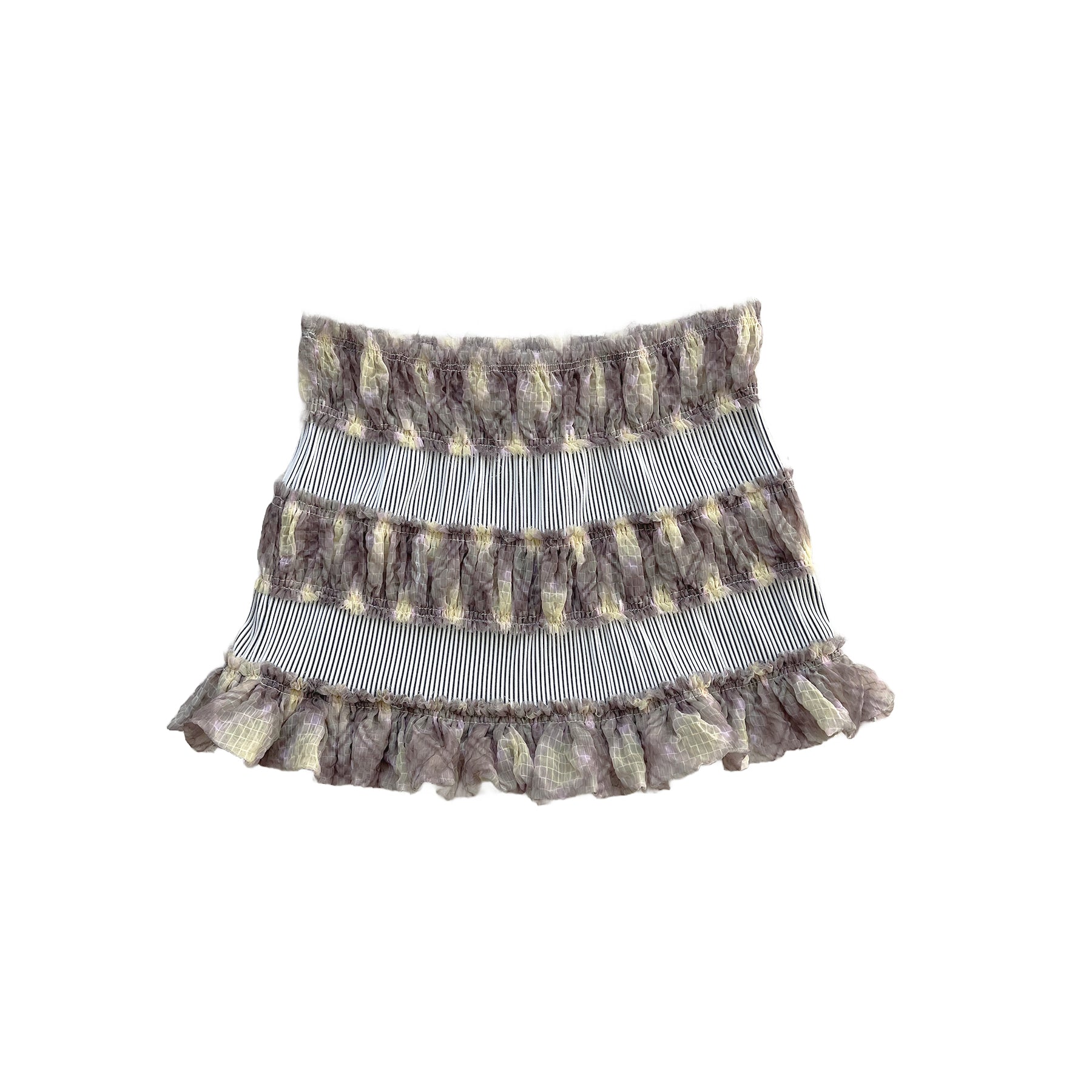 Stripe Rib Chiffon Skirt Porcelain