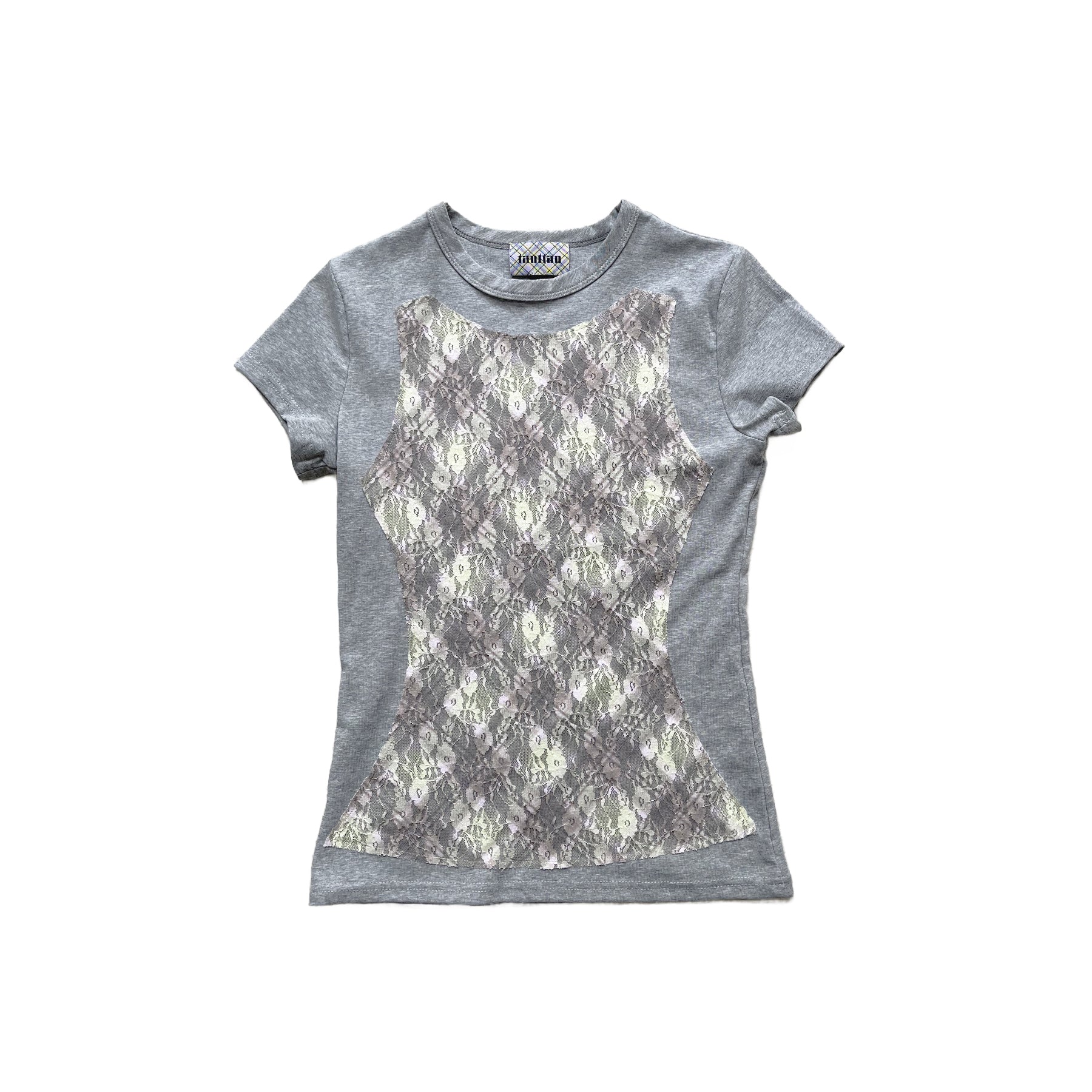 Lace Plaid Patchwork Tee