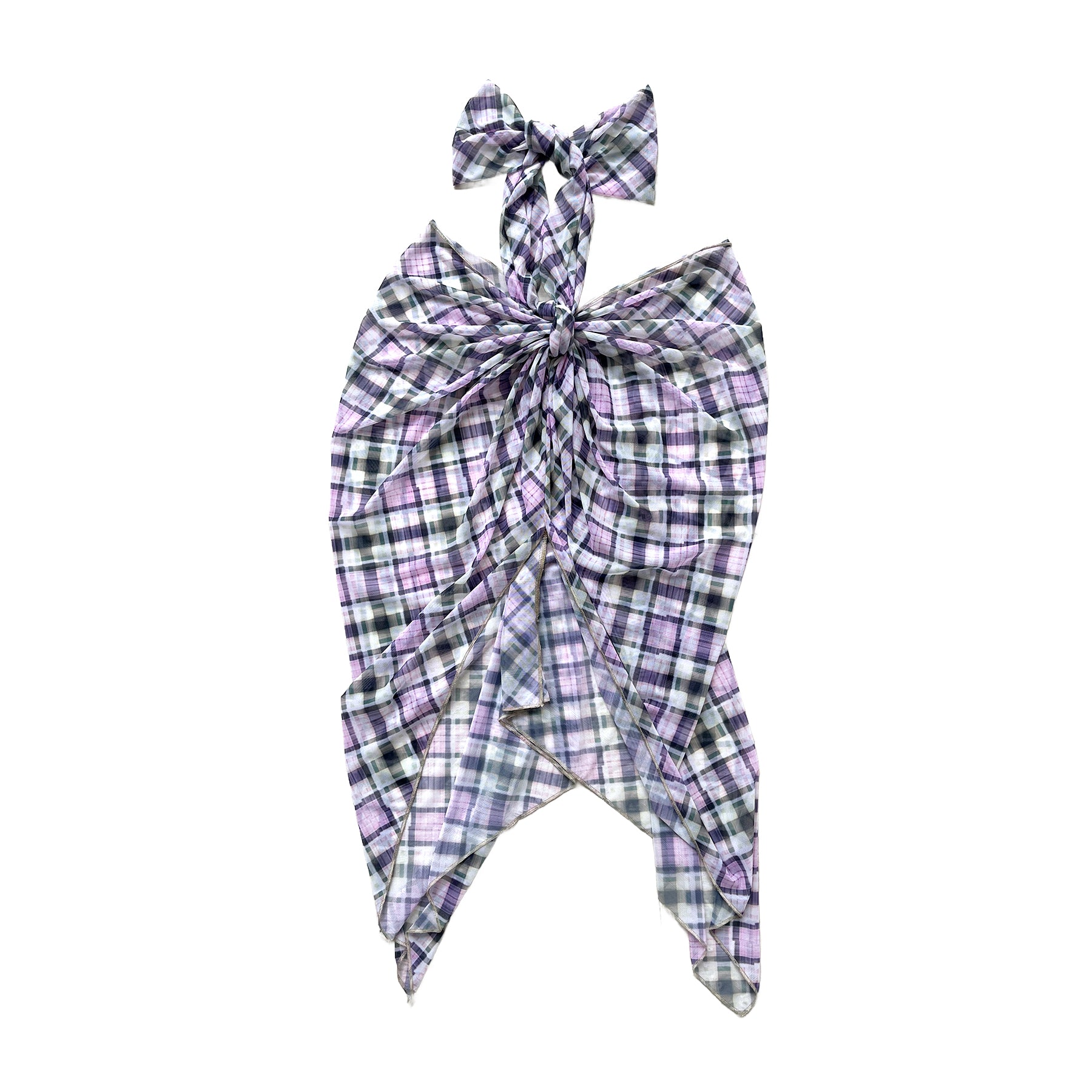 Semi Sheer Lace Halter Top Lucid Plaid