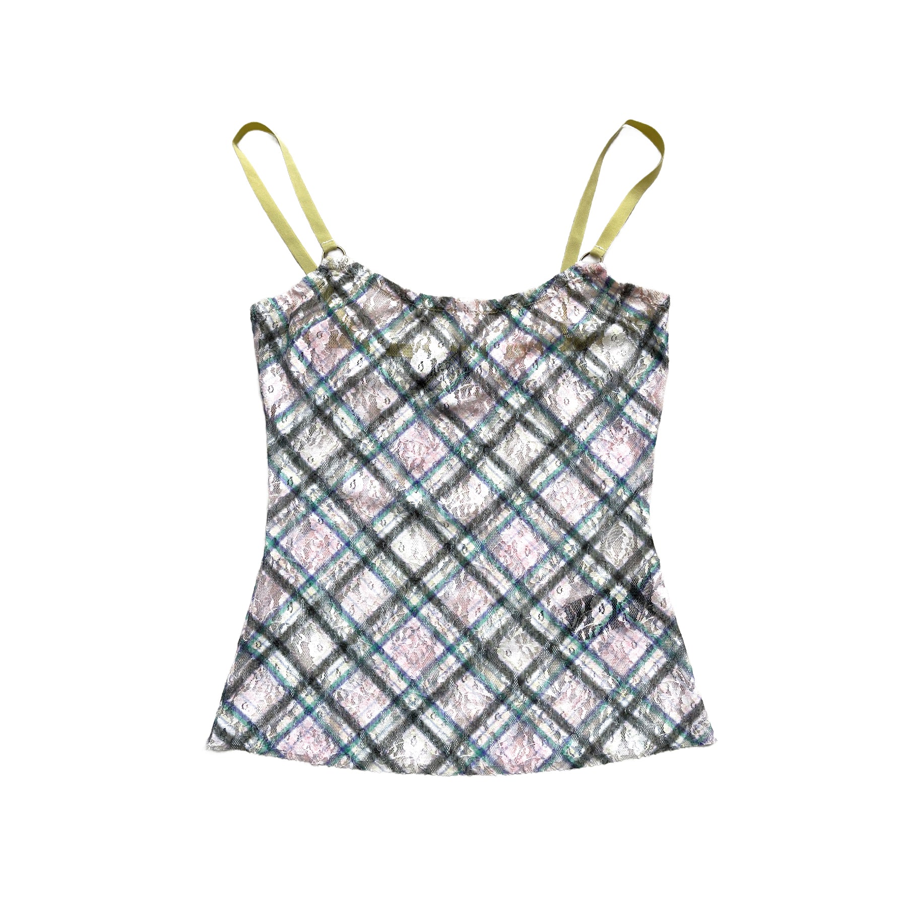 Stretch Lace Cami Top Dollhouse Plaid