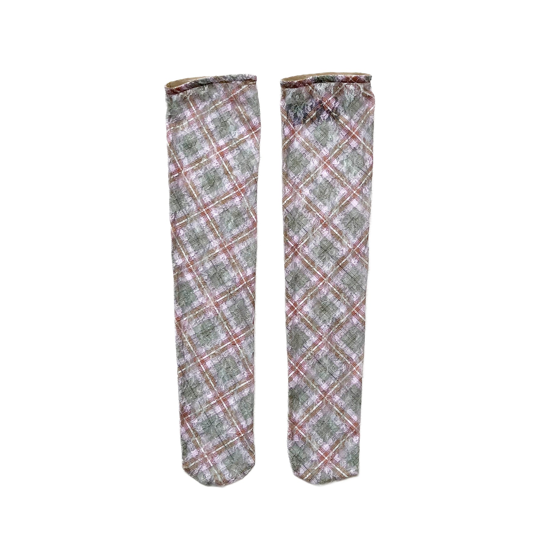 Lace Knee Socks Petal Tartan