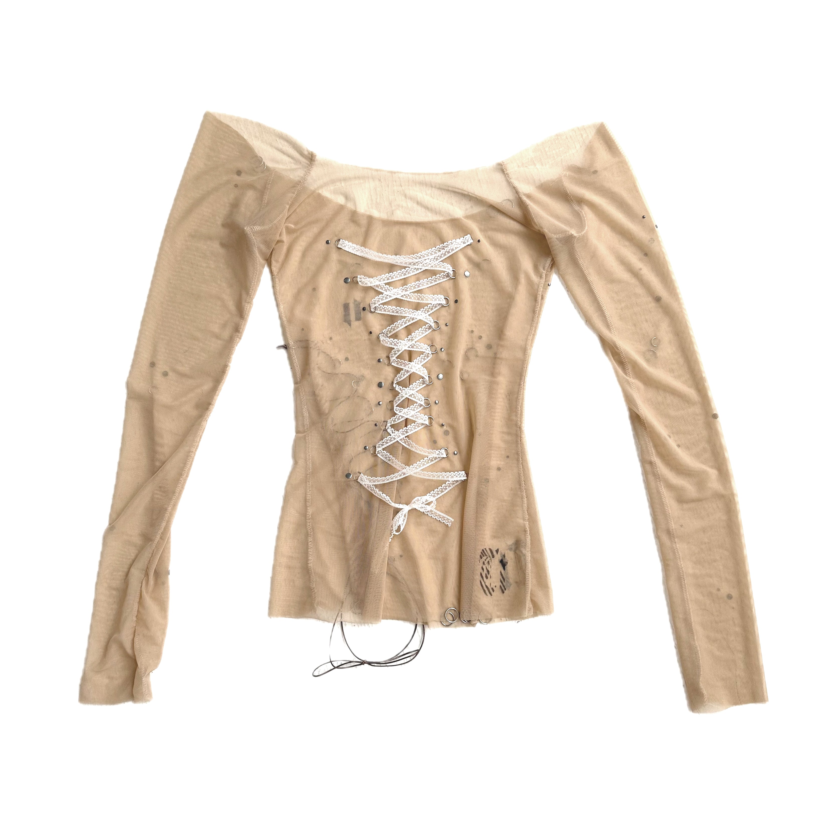 トップス ohotoro Wrapping Knit Bustier beige Moschino Couture Cream Lace Up Bustier Top | eBay