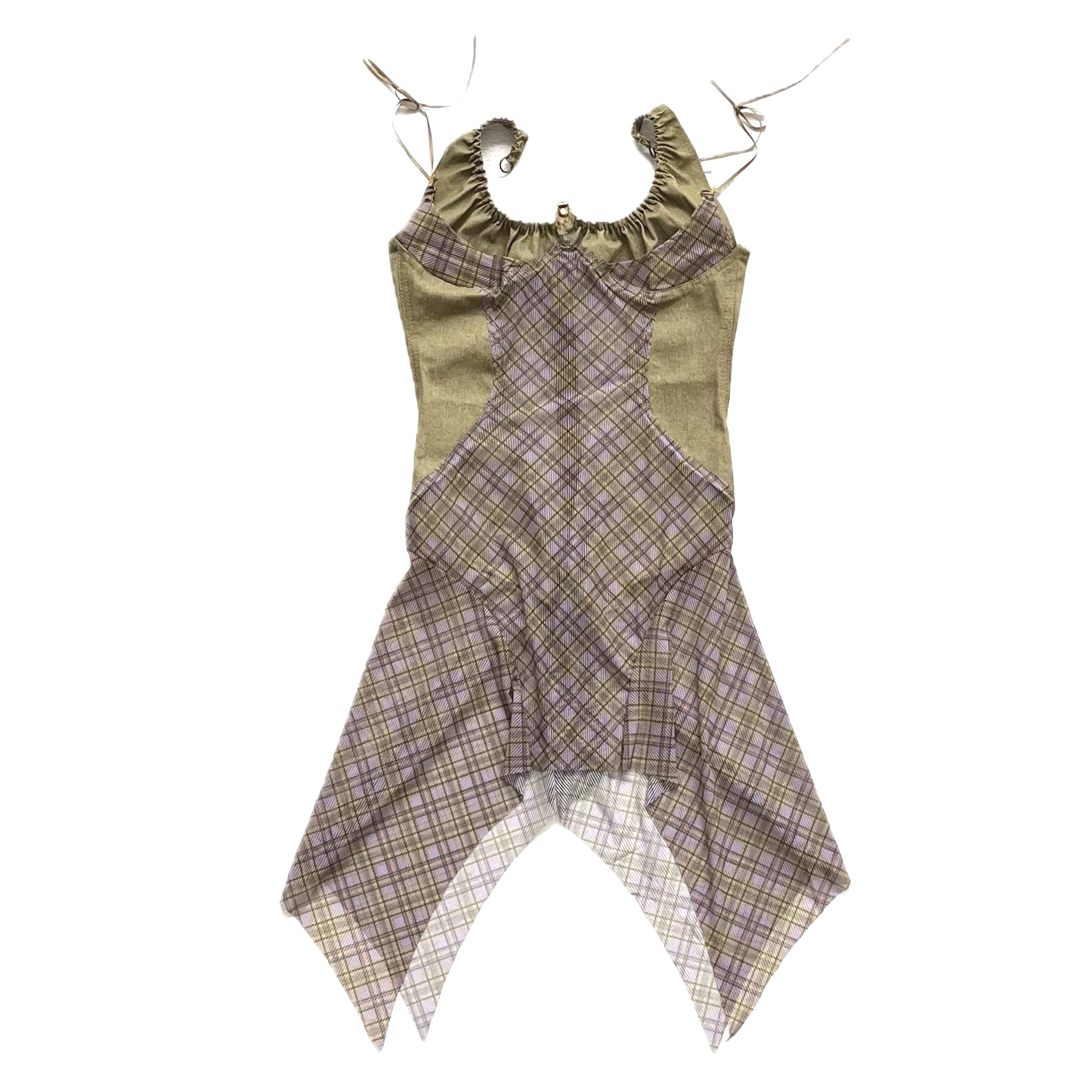 Swirl Patched Halter Mini Dress